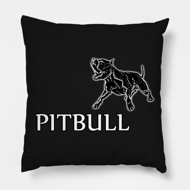 young pitbull Pillow by hottehue