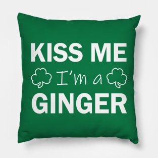 Kiss Me I'm A Ginger St Patricks Day Drinking Pillow