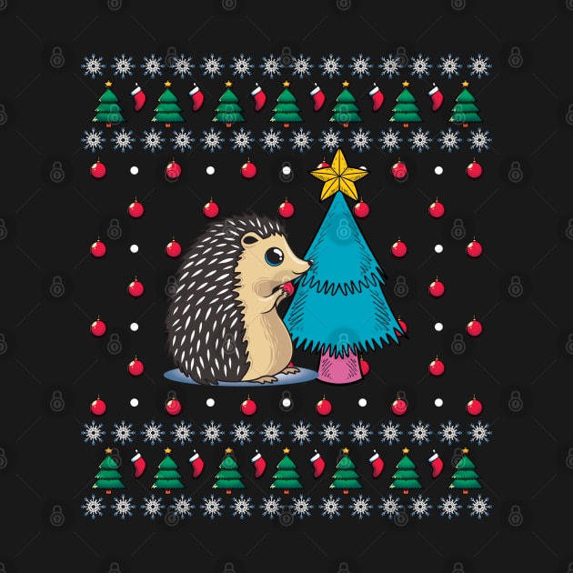 Festive Hedgehog Ugly Christmas by ShirtsShirtsndmoreShirts