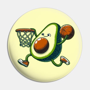 Cute Kawaii Avocado Fruit Basketball Pin