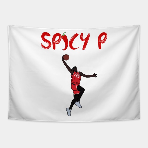 Pascal Siakam 'Spicy P' - NBA Toronto Raptors Tapestry by xavierjfong