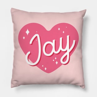 Enhypen Jay name heart text Engene | Morcaworks Pillow