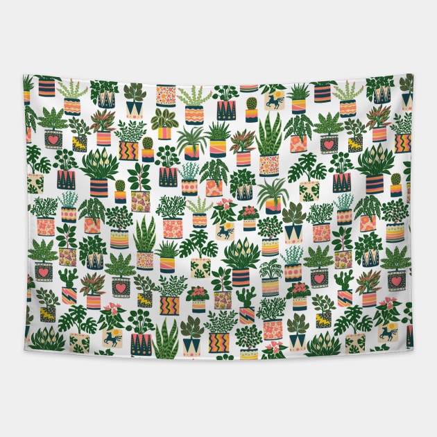 Houseplant Pattern Tapestry by lauran