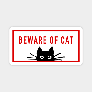 BEWARE OF CAT | Funny Black Cat Magnet