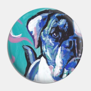 American Bulldog bright Colorful Pop Dog Art Pin