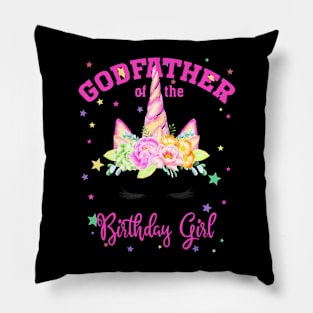 Godfather Of The Birthday Girl Unicorn Lashes Pillow