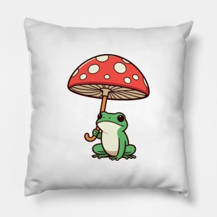 Frog Mushroom Umbrella Pillow