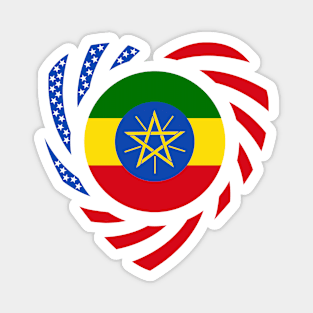 Ethiopian American Multinational Patriot Flag (Heart) Magnet