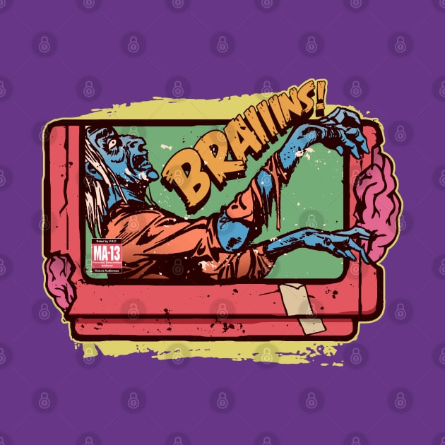 Braiiins! Horror Video Game Cartridge by Another Dose