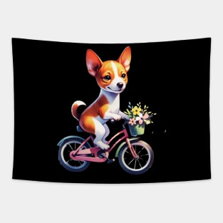 Basenji Puppy Biking Tapestry