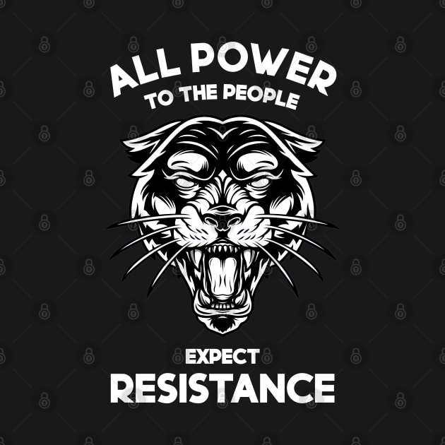 Black Panther Party All Power to the People Expect Resistance by DLEVO