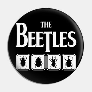 The Beetles: Punny Parody Beetlemania Silhouette Design Pin