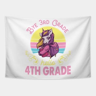 Unicorn Teacher Senior Student Bye 3rd Grade Hello 4th Grade First Day Of School Tapestry