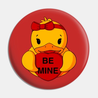 Be Mine Valentine Rubber Duck Pin