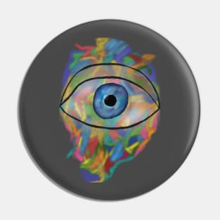 Blue eye rainbow mist Pin