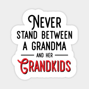 Never Stand Between A Grandma And Her Grandkids Magnet