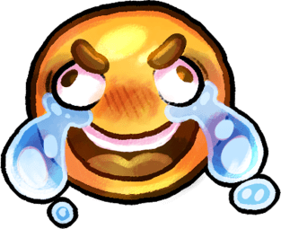 Crying Laughing Cursed Emoji Magnet