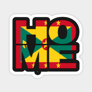 Grenada Flag Collection Spelling HOME - Grenadian - Soca Mode Magnet