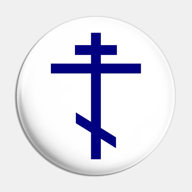 Orthodox Cross (Navy Blue) Pin by PabloDeChenez