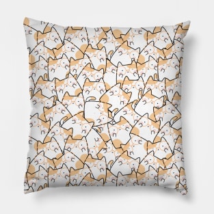 Seamless Pattern Cute Kawaii Cats Pillow