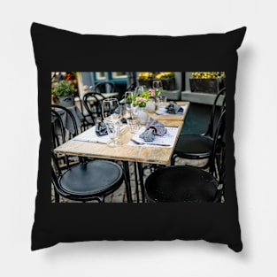 Outdoor dining table in the Dutch city of Maastricht Pillow