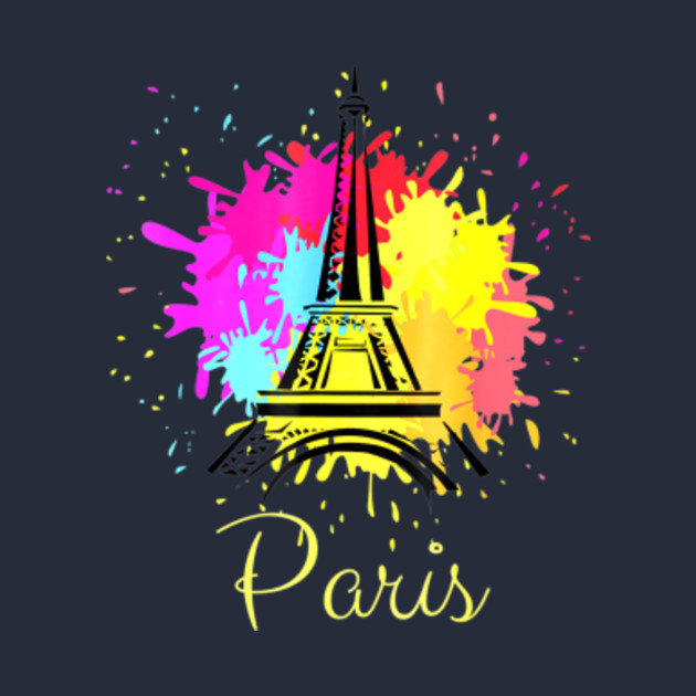 Colorful Paint Background On Eiffel Tower Paris Colorful Paint