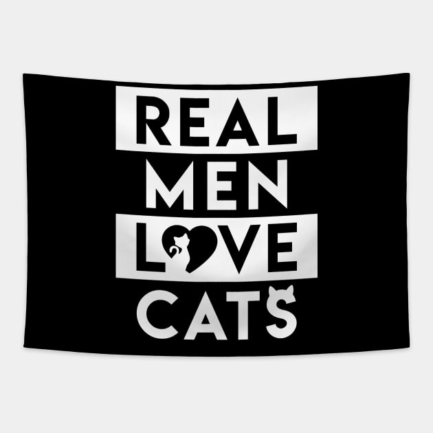 Real Men Love Cats Tapestry by mmoskon