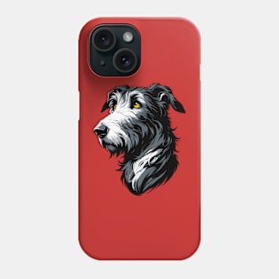 Stunning and Cool Irish Wolfhound Monochrome and Gold Portrait for Father's Day Phone Case