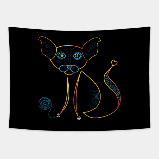 Cat Playing With A Ball Tapestry