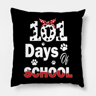 100 Days Of School Dalmatian Dog Women Girl 100 Days Smarter Pillow