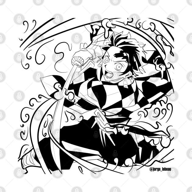 Breath of water by tanjiro kamado in kimetsu no yaiba by jorge_lebeau