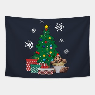 Baby Sincalir Around The Christmas Tree Dinosaurs Tapestry