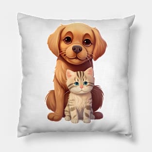 Cute Cat and Dog Pillow