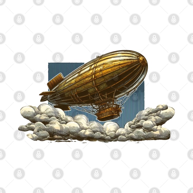 Steampunk Flying Zepplin by Organicgal Graphics