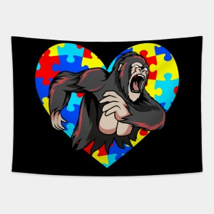 Autism Day monkey Tapestry