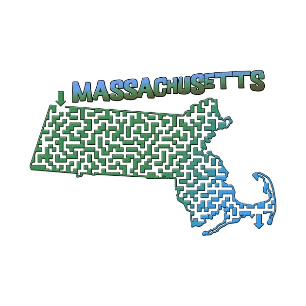 Massachusetts State Outline Maze & Labyrinth by gorff