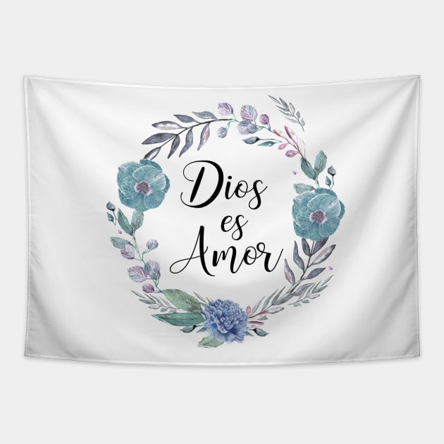 DIOS ES AMOR, spanish quote Tapestry by LatiendadeAryam