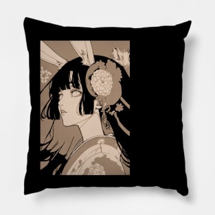 Asian, vintage, art Pillow