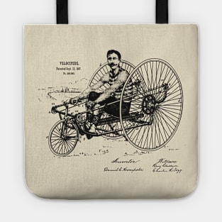 Vintage Velocipede Art 1887 Patent Tote