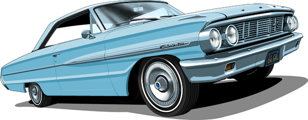 1964 Ford Galaxie 500 in skylight blue Kids T-Shirt by candcretro