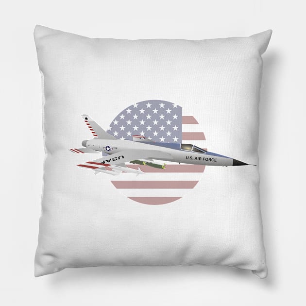 F-105 Thunderchief Military Airplane Pillow by NorseTech