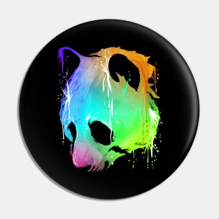 Colorful paint-dripping head of a Panda Pin