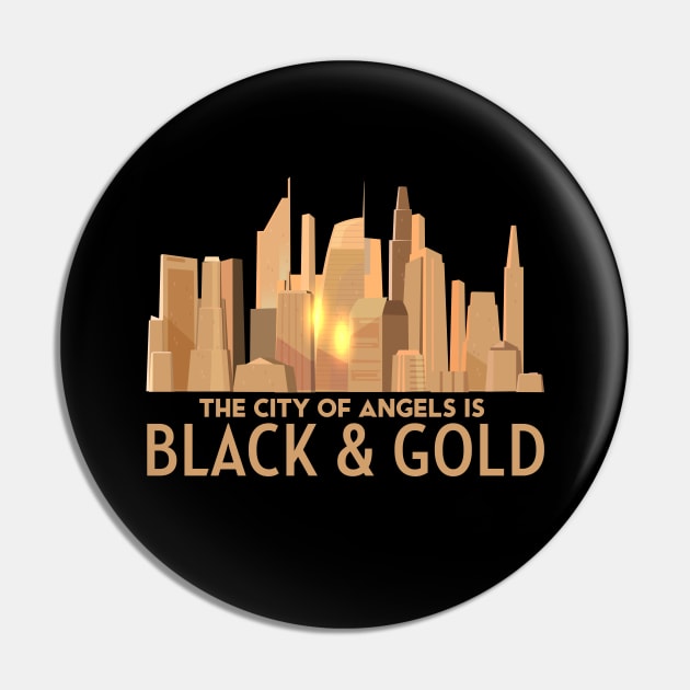 The city of Angels is Black and Gold LAFC Pin by Neverworldian