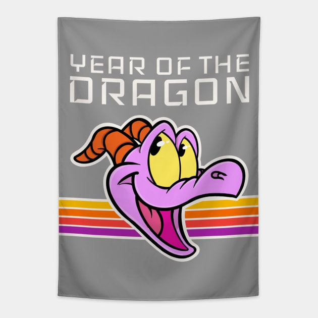 Year of the dragon Happy little purple dragon of imagination Tapestry by EnglishGent