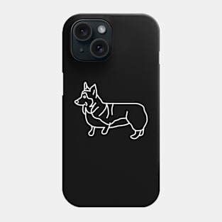 Dog Art Corgi Minimal White Line Drawing Phone Case