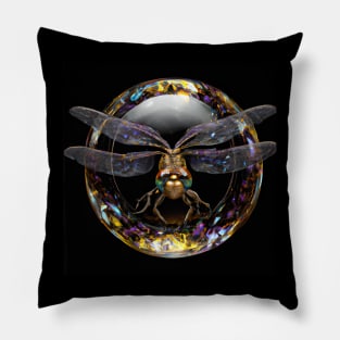 Dragonfly In A Bubble Pillow