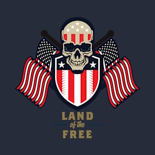 Land of the Free Skull v2 T-Shirt