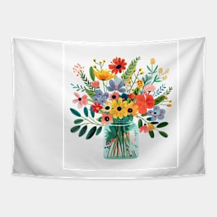 Fresh Flowers in Vase Tapestry