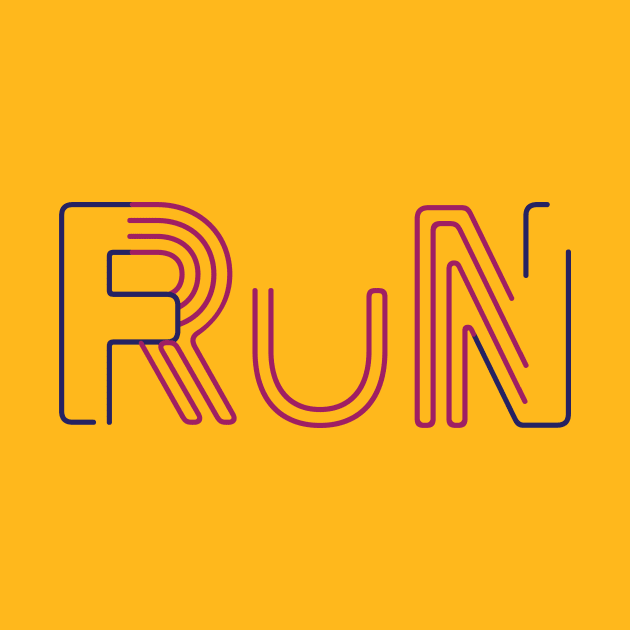 Fun Run Typography Linework by ForTheBoys