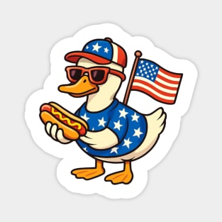 Patriotic Duck 4th of July Magnet